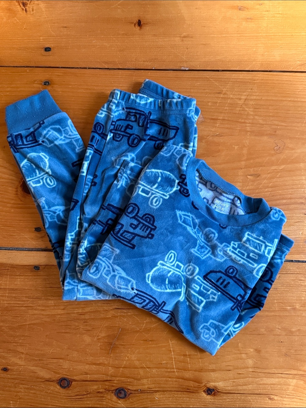 Carter's Blue Vehicle Fleece Pajama Set